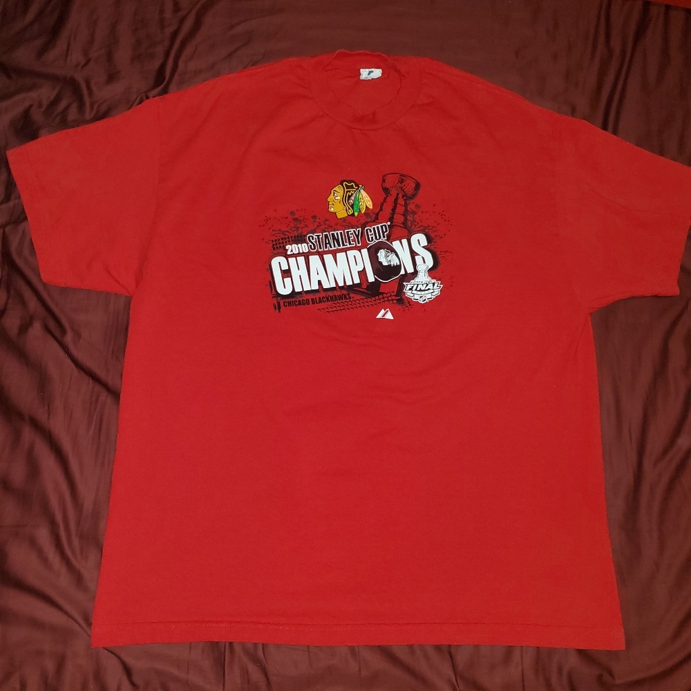 Chicago Blackhawks Red 2010 Stanley Cup Champions Tee